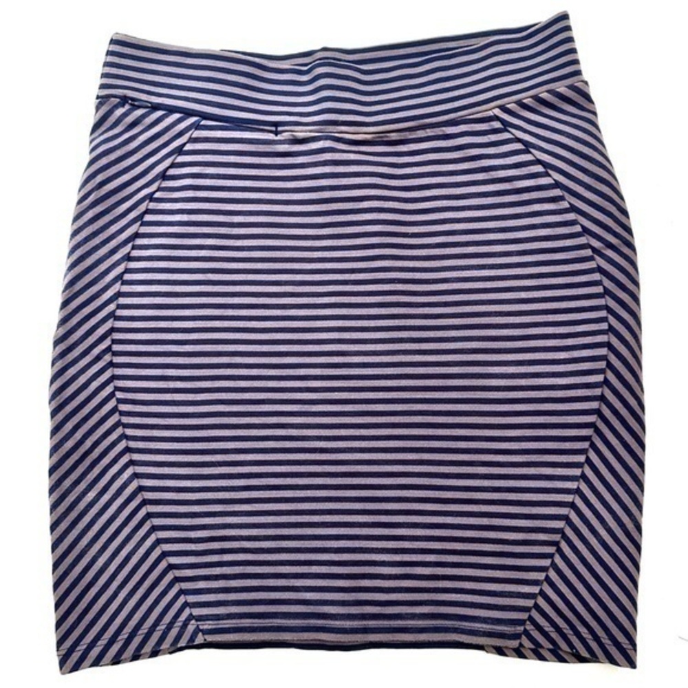 Toad&Co Womens Blue and Brown Striped Transita Skirt Size S